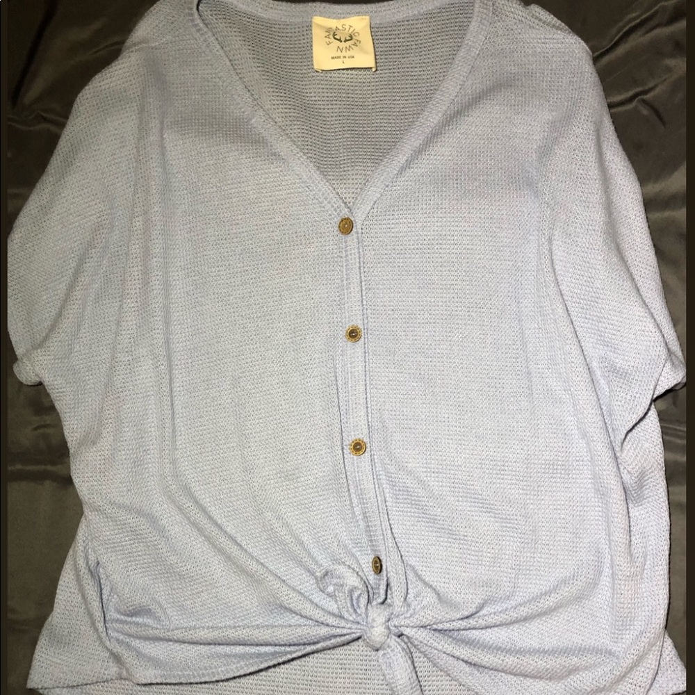 Blue button up sweater cardigan